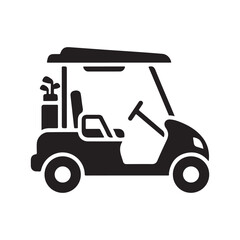 Silhouette Golf Cart Icon Vector Illustration