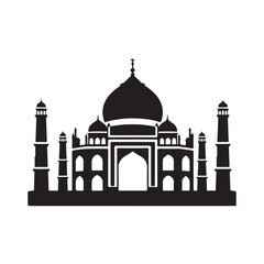 Silhouette of Taj Mahal Architecture