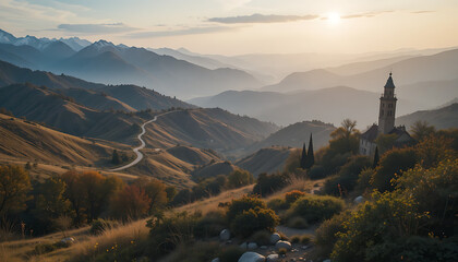 sunrise in the mountains