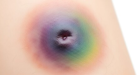 Bruise on human skin with a dark center.