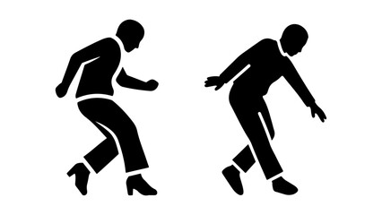 Two People Dancing Illustration on White Background