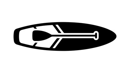 Black and White Paddleboard Vector Illustration