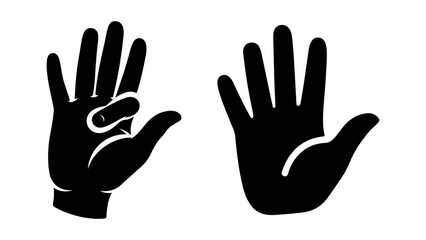 Illustrated Hands with Fingers Crossed on White Background