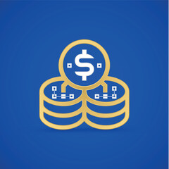 Vector Icon or Illustration of Financial Growth and Digital Transactions Concept