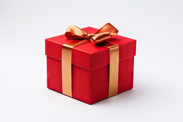 Obraz premium Gift box white background celebration anniversary.