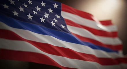 Fototapeta premium Waving Thin Blue Line American Flag Honoring Law Enforcement Professionals