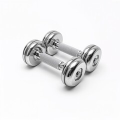 Pair of dumbbells isolated on white background