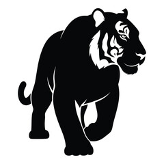 Majestic tiger silhouette powerful feline animal predator silhouette design silhouette