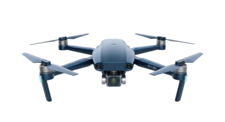 Isolated drone hovering ready to fly for aerial photography, high tech technology, quadcopter