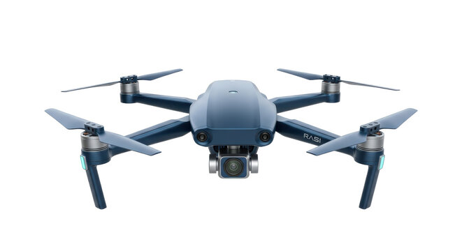 Isolated drone hovering ready to fly for aerial photography, high tech technology, quadcopter