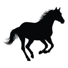 Silhouette of a galloping horse in motion a majestic animal running free silhouette