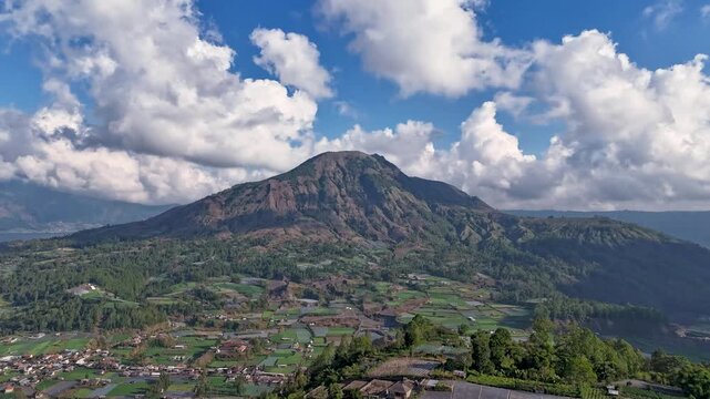 Timelapse of Mt. Batur scenery from Pinggan village Kintamani, Indonesia
