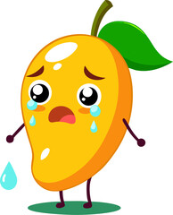 Mango crying with teardrops and big watery eyes icon