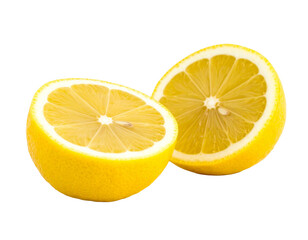 Lemons on Transparent Background - Falling Juicy Lemons with Green Leaves for Product Placement - Fresh, Fruit and Clean Marketing Visual