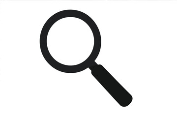 Magnifying glass icon for search, zoom, and analysis. Vector silhouette symbol for investigation, discovery, and research. Find, look, and inspect web element concept.