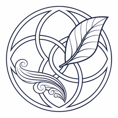 Celtic knot with leaf and wave a symbol of natures interconnectedness