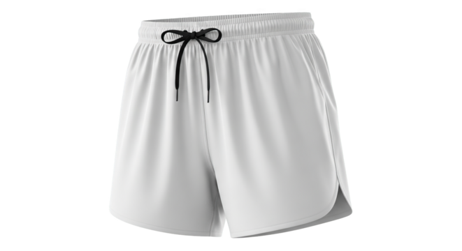 White Athletic Shorts Mockup Drawstring Waist