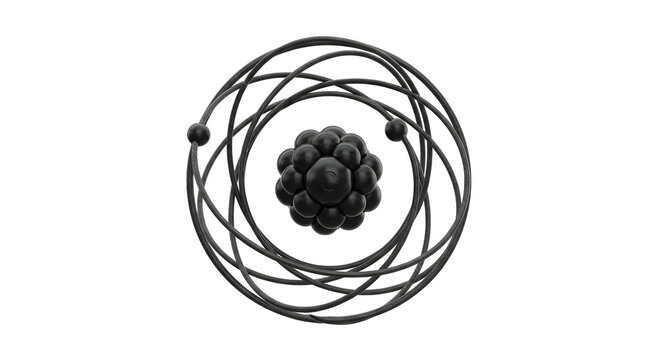 Abstract representation of an atom with electrons orbiting the nucleus
