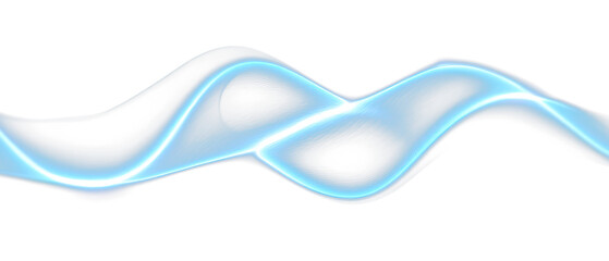 Mystical Blue Light Trail Weaving Isolate on Transparent Background, cutout, png