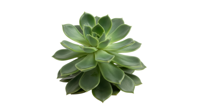 Isolated evergreen succulent, plant with green and gray foliage, fresh botanical greenery