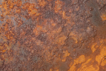 Rusty metal surface texture. Old weathered metal surface with rust. Rust texture on industrial metal surface.
