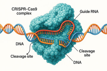 CRISPR-Cas9 Complex: A Visual Representation of Gene Editing