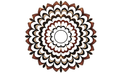 Abstract Mandala Design with Floral Pattern Isolated on transparent Background