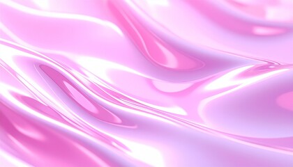 Glossy Pink Flowing Waves　紫がかったピンクのツヤのある流体が波打つ様子
