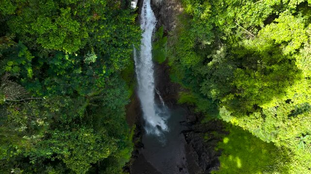 Directly above view of Gitgit waterfal in Singaraja Bali Indonesia
