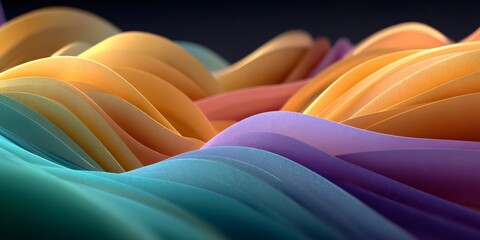 Colorful flowing waves creating abstract textured background