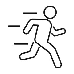 running man line vector icon