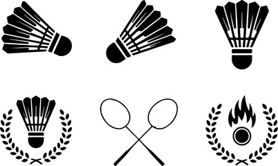 Badminton Champions Logo – Shuttlecock and Rackets Emblem
