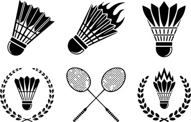 Badminton Champions Logo – Shuttlecock and Rackets Emblem