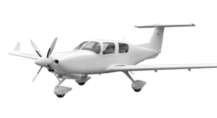 Isolated airplane, light aircraft, aviation engineering and transport, prop plane design