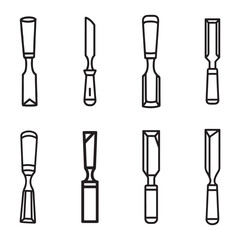 Chisel outline silhouette of an object isolated on white background