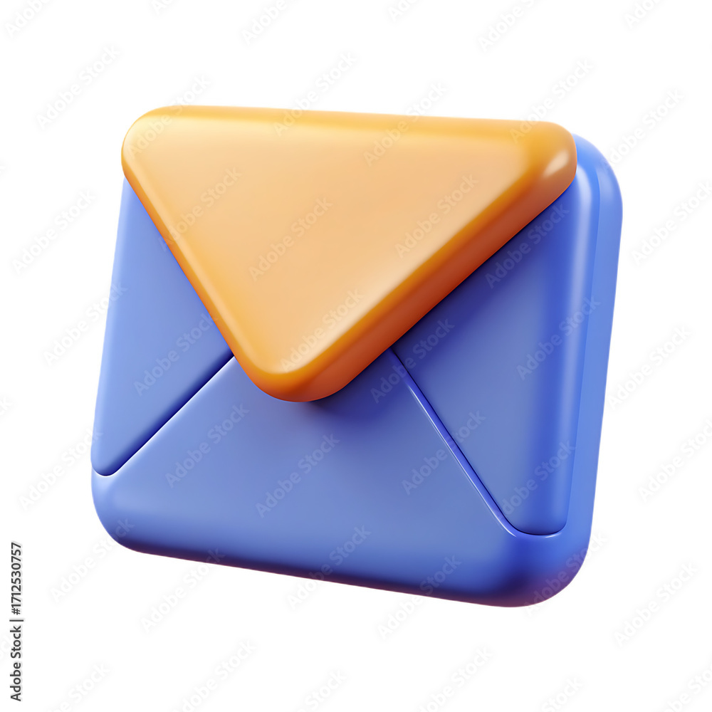 Wall mural 3d render of an isolated email envelope with modern design style