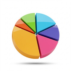 Obraz premium 3d illustration of colorful 3d pie chart