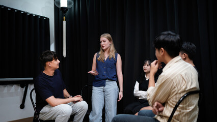 psychotherapy meeting support woman therapy psychology business office entrepreneur teamwork creative startup friendship group leader coach psychologis communication help circle advice