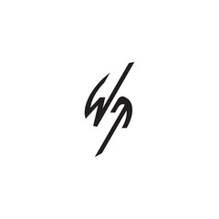 initial logo vector WT curved oval shape alphabet letter gaming monogram Black 