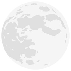 Full Moon Vector Illustration Flat Design