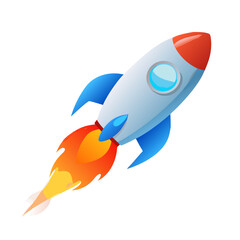 cartoon rocket vector illustration