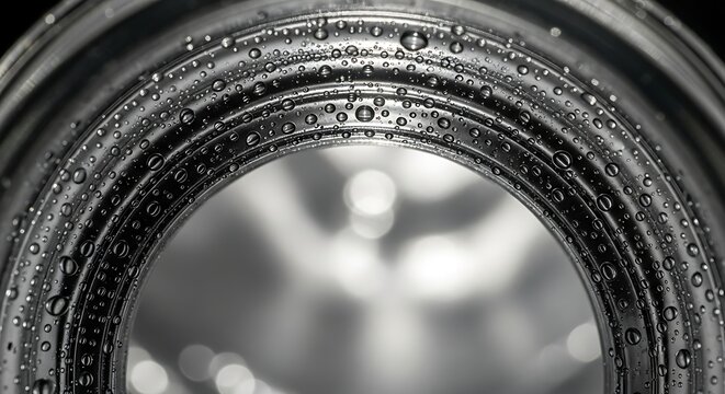 Closeup of concentric circles lens reflection.