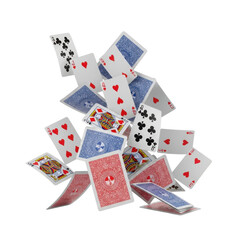 Floating deck of cards presents a playful yet mysterious composition for creative projects