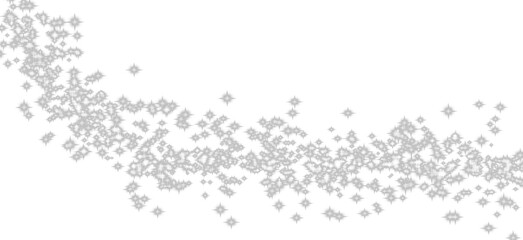 Flowing Star Sparkle Trail, Abstract Glitter Dust Wave on Transparent Background
