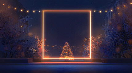 new year christmas snow winter frame border light outdoor video motion