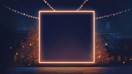 new year christmas snow winter frame border light outdoor video motion