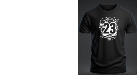 23 Basketball PNG Transparent T Shirt Logo Design | Sports Jersey Inspired Typography for Basketball Fans and Athletes