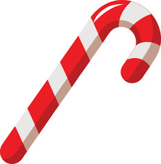 Festive Candy  Cane Illustration with Red and White Stripes for holiday Season
