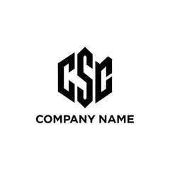 CSC Monogram Logo Design with Hexagonal Shape and Company Name.