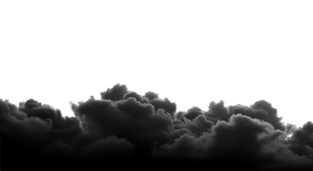 Black cloud border isolated on transparent background